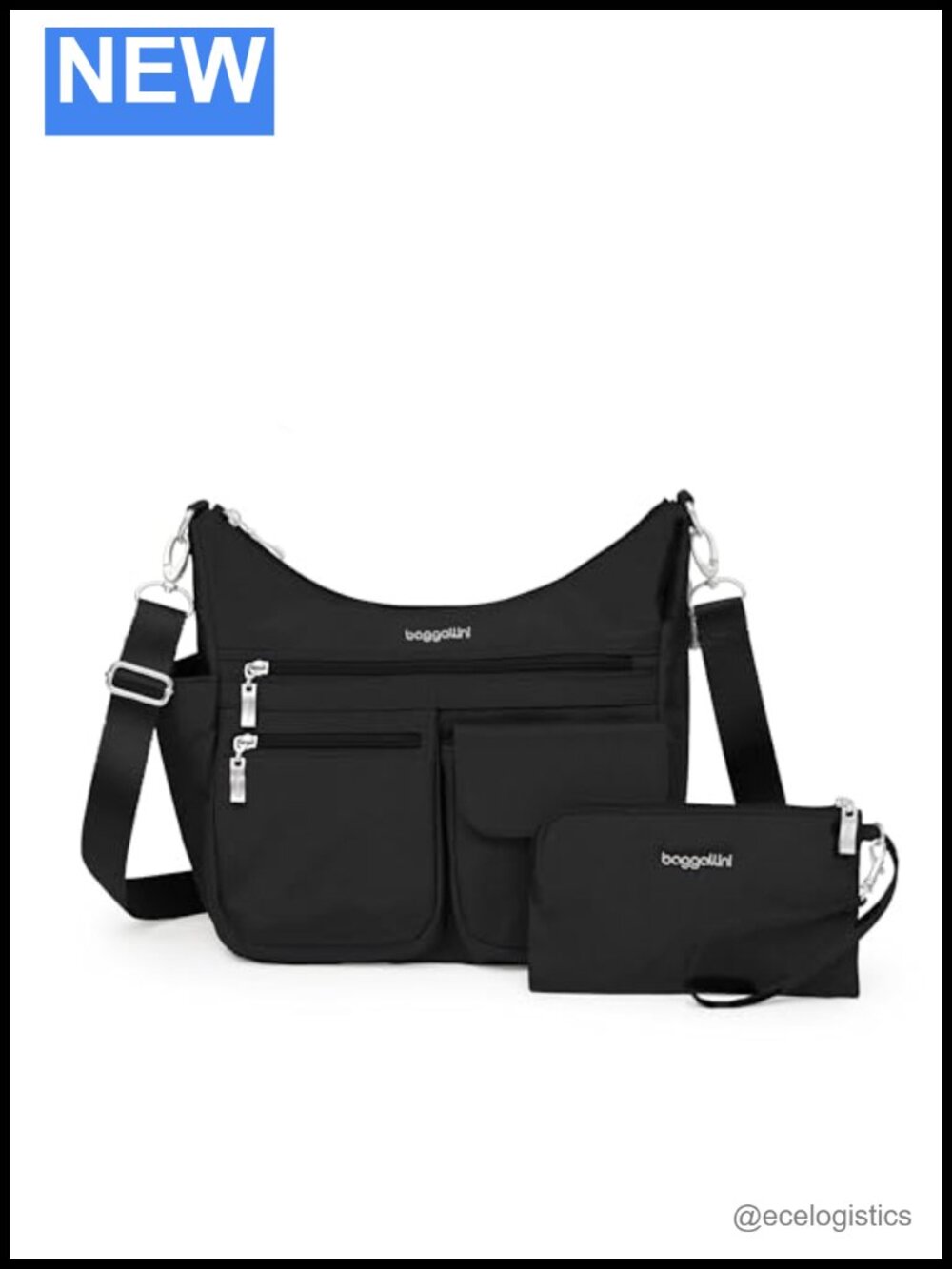 Baggallini Modern Everywhere Crossbody RFID Hobo Nylon Bag